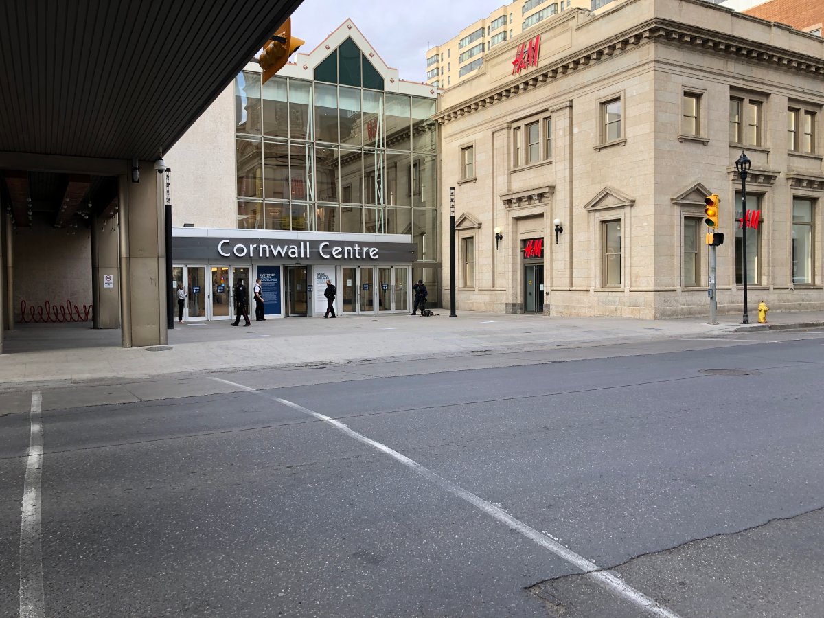 Regina Police Service are on scene at the Cornwall Centre following a bomb threat made Wednesday.