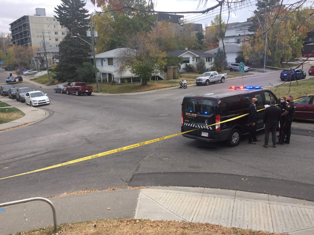 Police and cordon in place outside the home CPS found a car they believe is connected with a dead body found on Memorial Drive, pictured on Oct. 8, 2020.