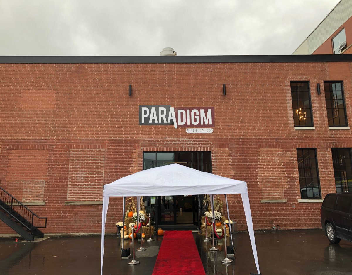 Paradigm Spirits Co. rolls out the red carpet during a preview of its soon-to-be open craft distillery at 100 Kellogg Lane.