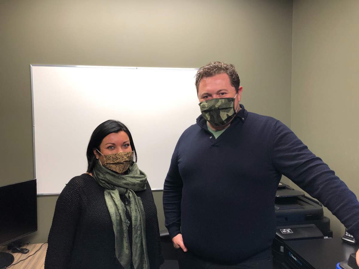 100 Kellogg Lane co-managers Martha Leach and Paul McLaughlin.