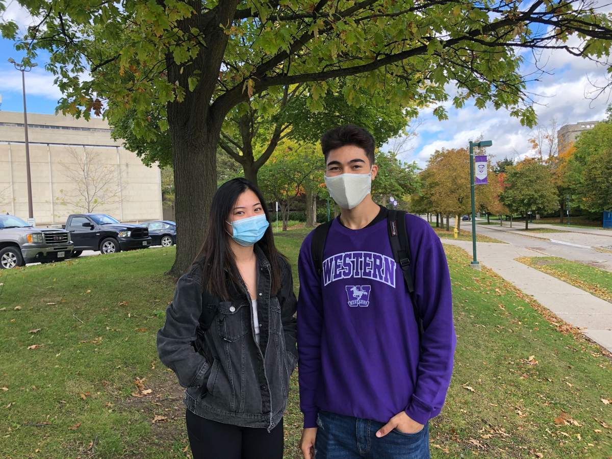 Left to right: Western University students Britney So and Kenneth West.