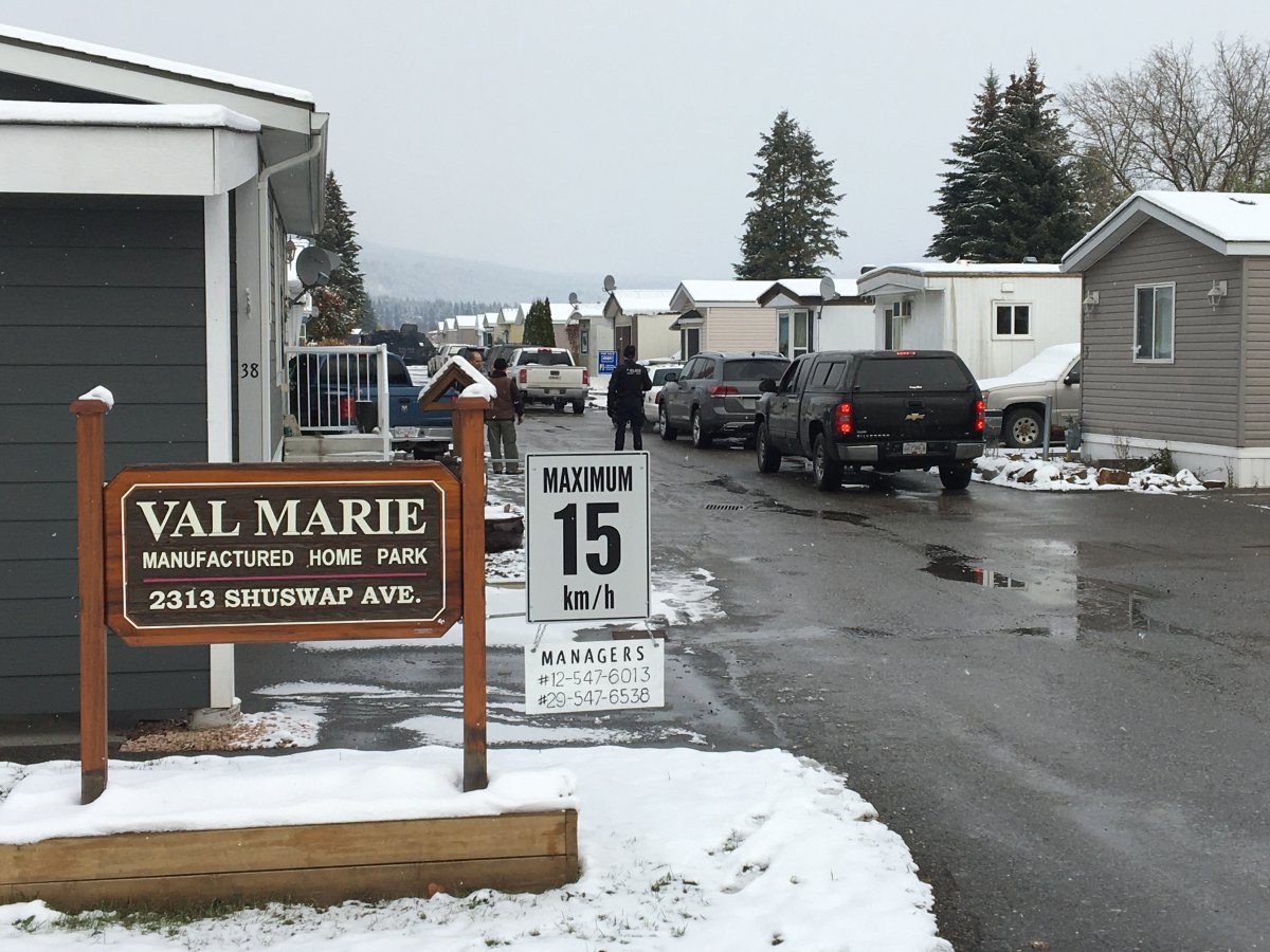 A police standoff at a mobile home park in Lumby, B.C., is ongoing. 