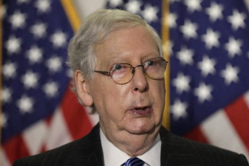 U.S. Senate Majority Leader Mitch McConnell talks to the media after the Republican policy luncheon on Capitol Hill in Washington on October 20, 2020.