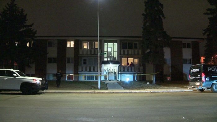 Bullet holes in Edmonton apartment complex after man shot ‘more than ...