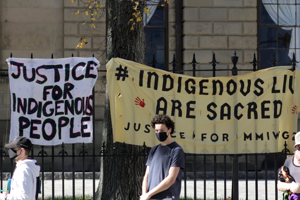 Indigenous Lobster protest at the Province House in Halifax, N.S., Oct 16, 2020.