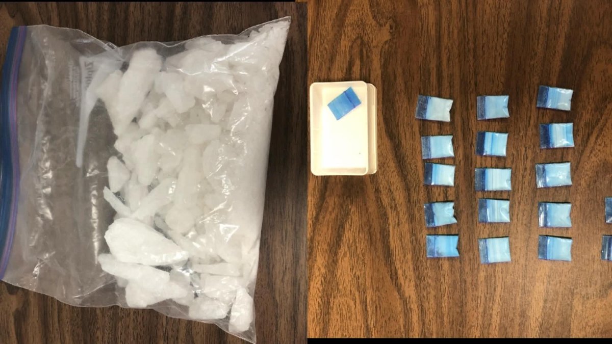RCMP said half a kilo of meth and 18 individual half-gram bags of suspected cocaine were seized during the traffic stop near Herbert, Sask., on Oct. 5.