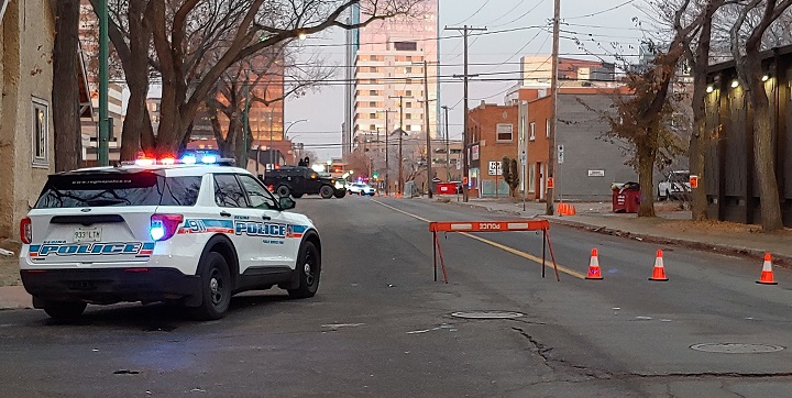 Regina police had several streets blocked off in the downtown area Thursday morning for an ongoing police operation.