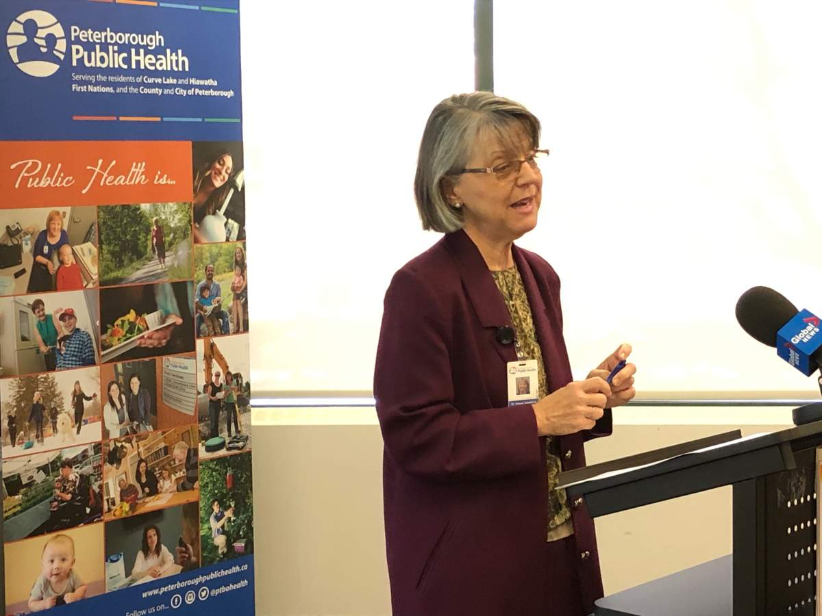 Dr. Rosana Salvaterra, Peterborough Public Health's medical officer of health, discusses the latest on the coronavirus pandemic on Wednesday.