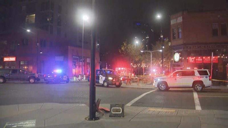 Calgary police respond to Union Square Condominiums in the 200 block of 13 Avenue Southwest on Oct. 8, 2020.