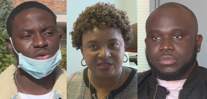 Left to right: Emmanuel Adegboyega, Kemi Amusan and George Okafor speak with Global News about the #EndSARS protests.