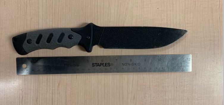 RCMP seized this knife from a robbery suspect.