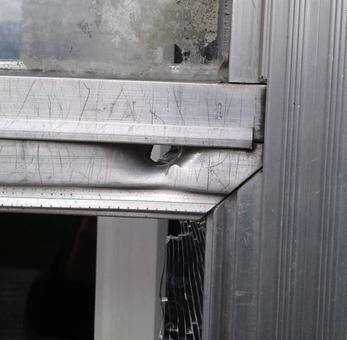 Shots were fired at this window in Dauphin.