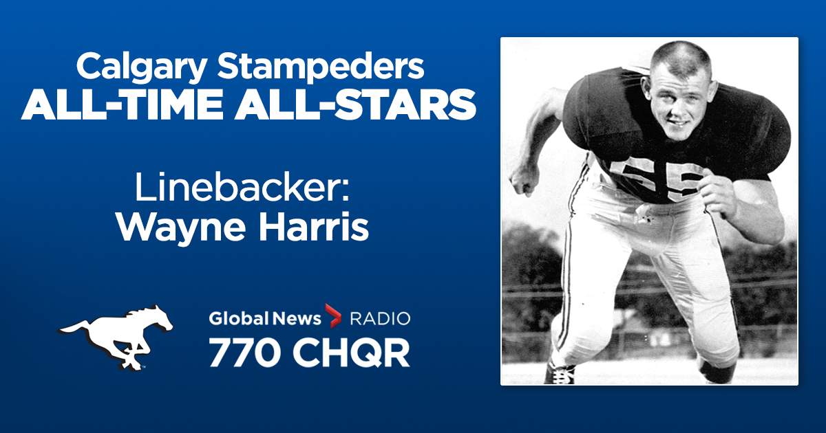 Wayne Harris played for the Stampeders from 1961 – 1972, winning the Outstanding Lineman Award a record four times. He played in three Grey Cups (1968, 1970 & 1971) winning one. The Calgary Stampeders retired his jersey #55 in 1973. Wayne passed away in 2015.