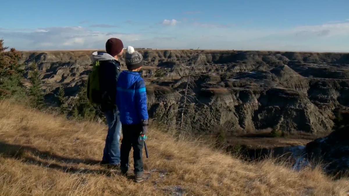 Aspiring paleontologist Nathan Hrushkin, 12, from Calgary, discovered a rare dinosaur skeleton earlier this year at Horseshoe Canyon in the Badlands region of southeastern Alberta, on the Nature Conservancy of Canada conservation lands.
