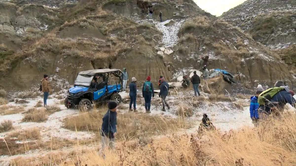 Aspiring paleontologist Nathan Hrushkin, 12, from Calgary, discovered a rare dinosaur skeleton earlier this year at Horseshoe Canyon in the Badlands region of southeastern Alberta, on the Nature Conservancy of Canada conservation lands.