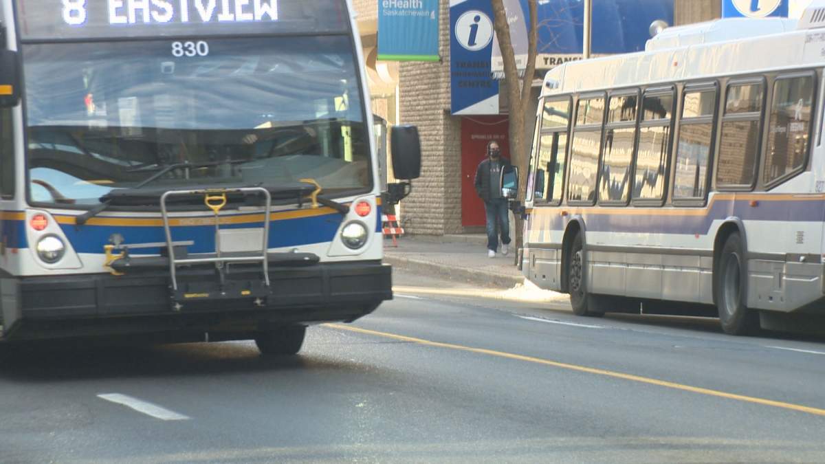 A pedestrian was injured after they were hit by a Regina Transit bus at Parliament Avenue and Rae Street at about 9 p.m. on Monday.