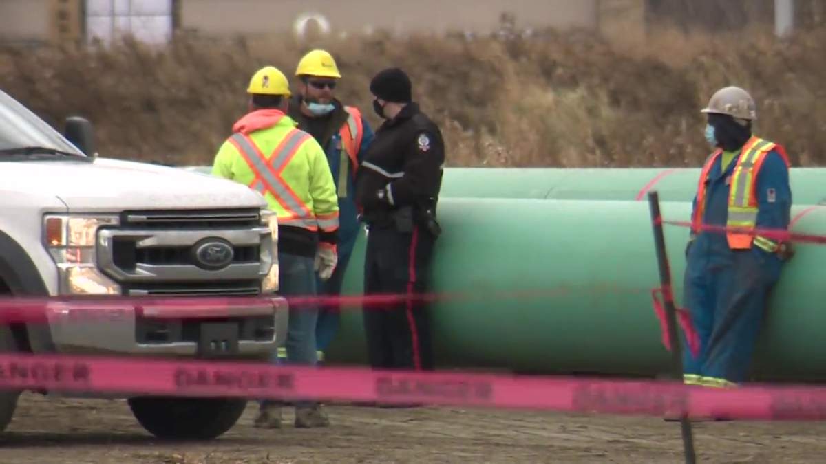 Emergency crews were called to a workplace incident near Winterburn Road and Whitemud Drive in west Edmonton on Tuesday, October 27, 2020.