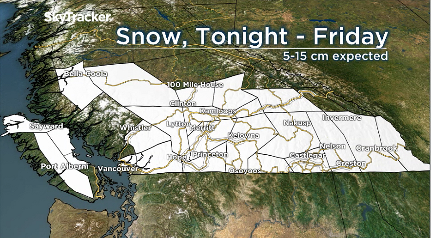 Weather Warnings For Snow Blanketing Nearly All Of Southern B.C ...