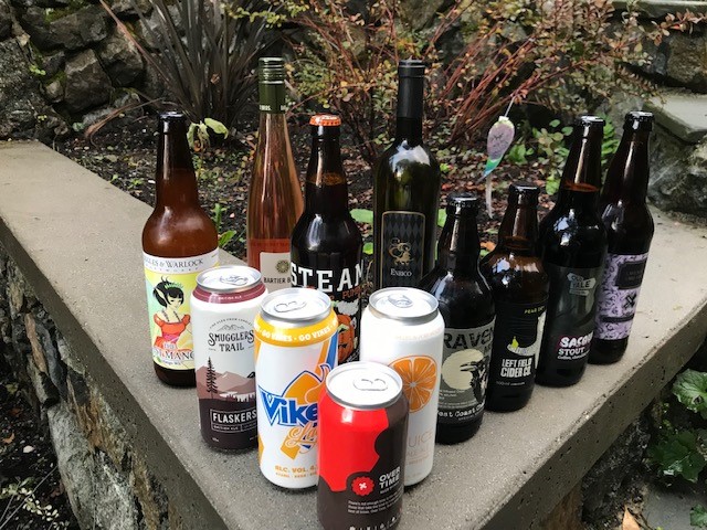 A selection of BC drinks from the province's swing ridings. 