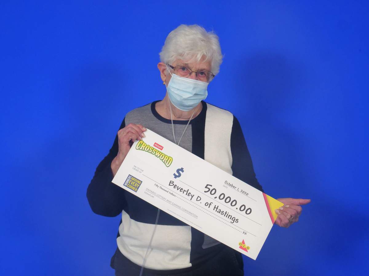 A Hastings grandmother won $50,000 on the OLG's Crossword scratch ticket.