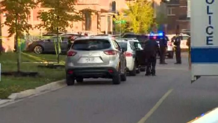 The scene of a fatal shooting in Brampton on Monday.