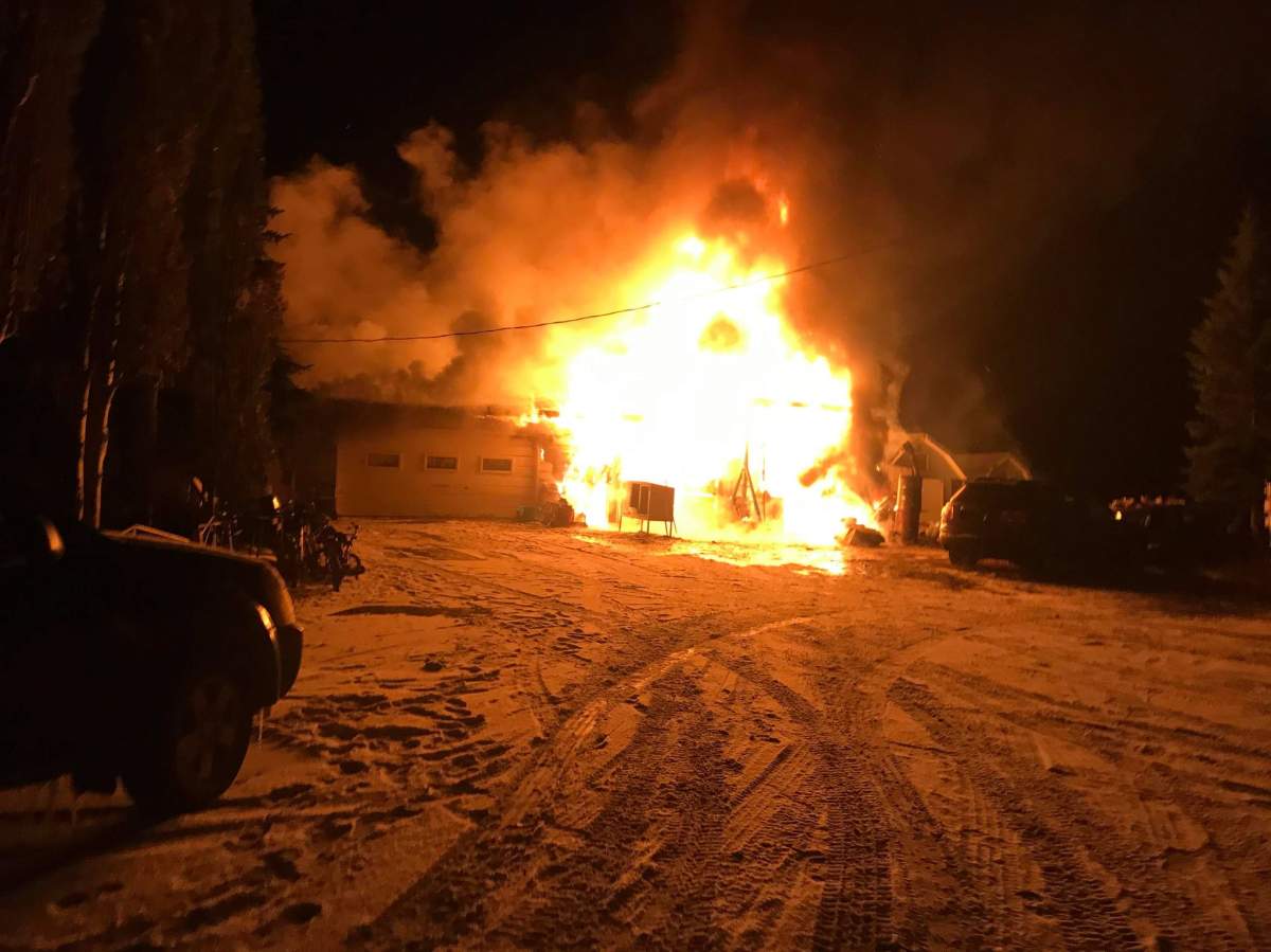 Saz Cuthbertson stood and watched helplessly as the rental home she lived in east of Calgary went up in flames on Thursday, Oct. 22, 2020.