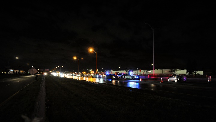 Three people were arrested following a crash on Highway 40 in Montreal. Wednesday, Oct. 21, 2020.