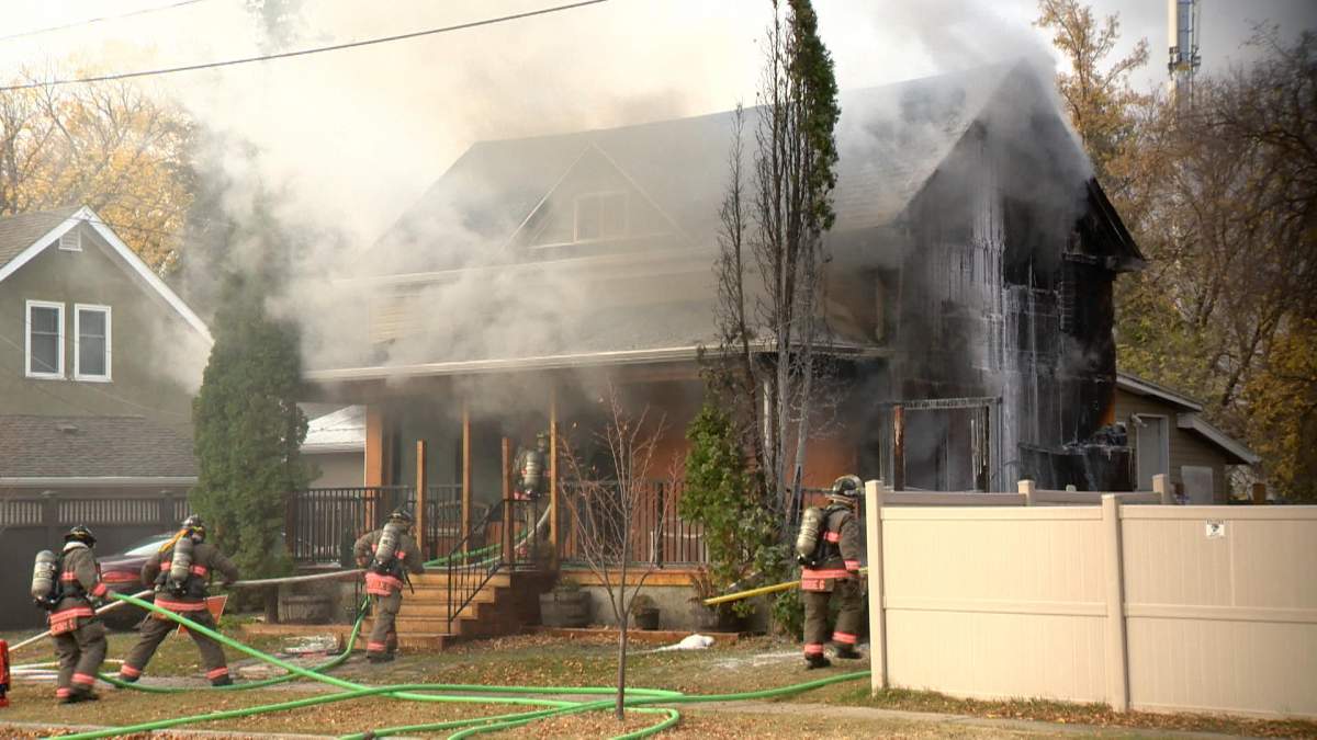 Saskatoon firefighters were called to a blaze at a house in the Caswell Hill neighbourood on Friday.