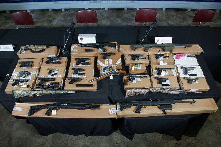 Some of the firearms seized as part of Project Sunder.