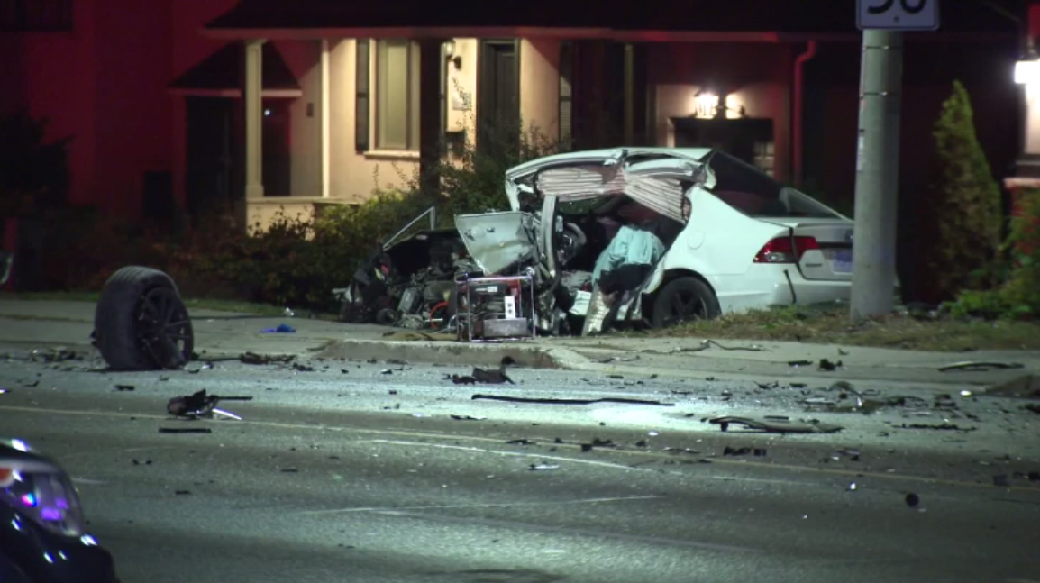 The scene of the crash in the area of Hurontario Street and Mineola Road.