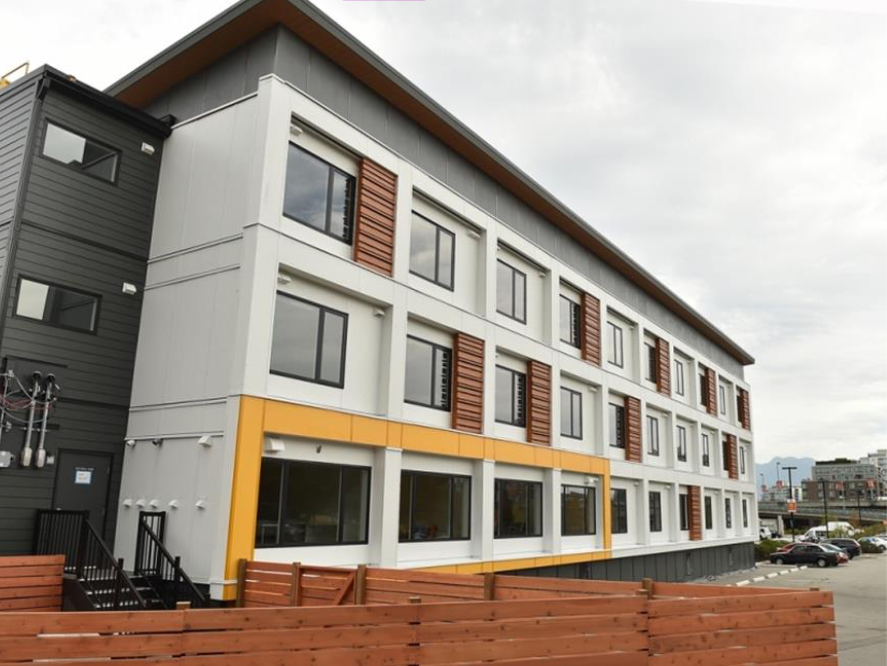 An example of a completed modular housing site.