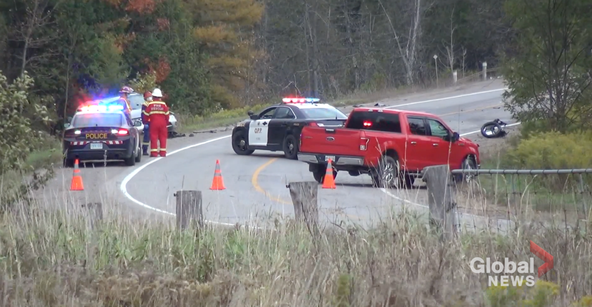 A motorcyclist died following a two-vehicle collision on County Road 507 in Trent Lakes on Oct. 10, 2020.