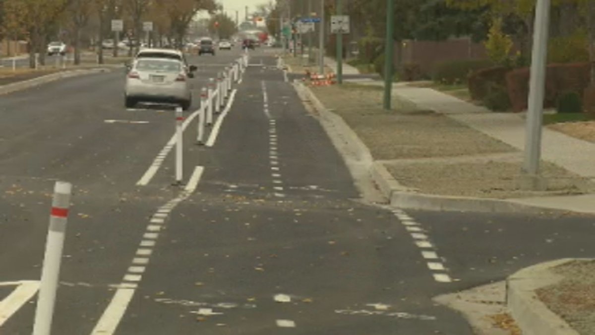 The new two-direction bike lane on Park Street was officially unveiled on Tuesday morning. 