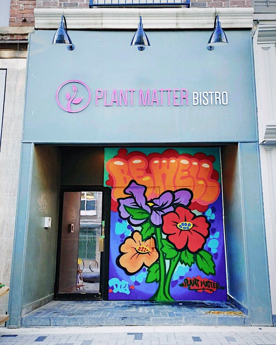The exterior of Plant Matter Bistro as seen in a photo posted May 5, 2020. The bistro credits @big_doz261 on Instagram for the mural.