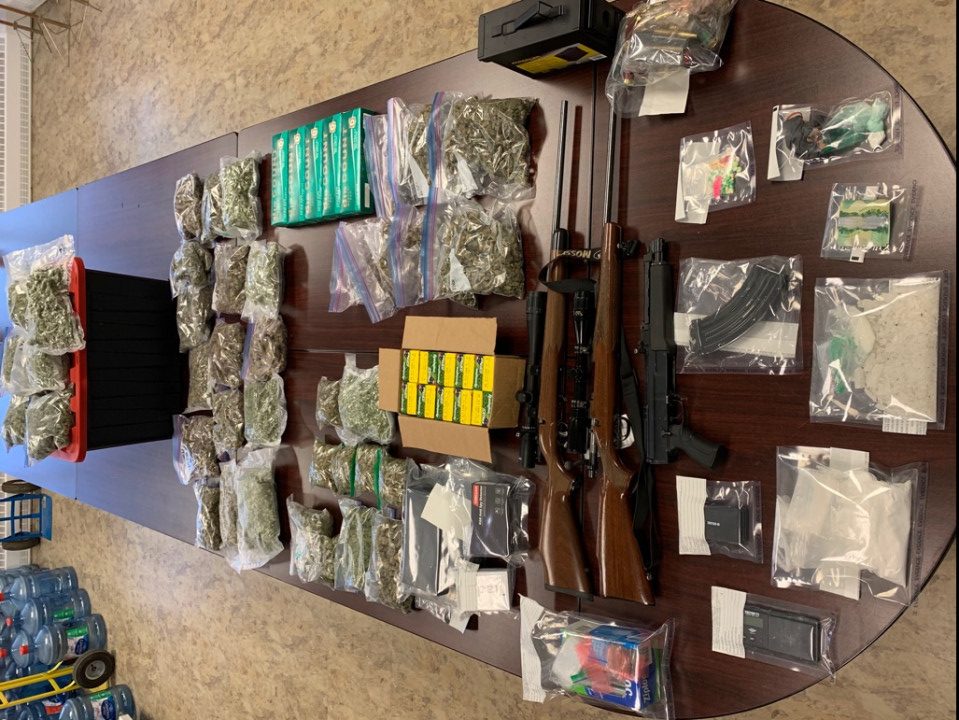 RCMP arrested four people following the seizure of firearms and drugs from a property in Prince William, N.B.