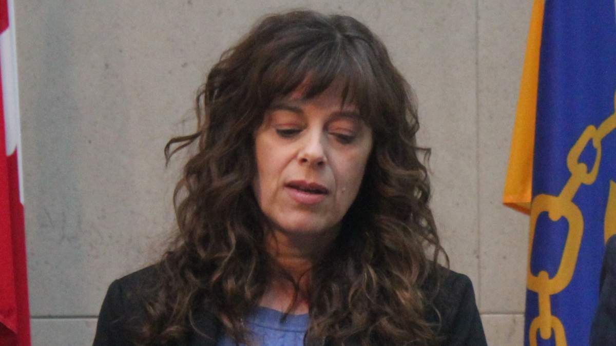 Hamilton's medical officer of health Dr. Elizabeth Richardson and mayor Fred Eisenberger during a COVID-19 update at city hall on March 13, 2020.