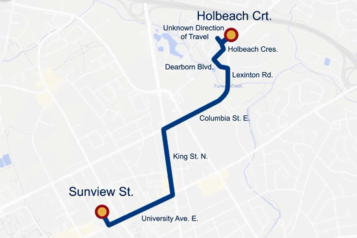 Waterloo Regional Police have released a video of what they believe is the suspect’s route.