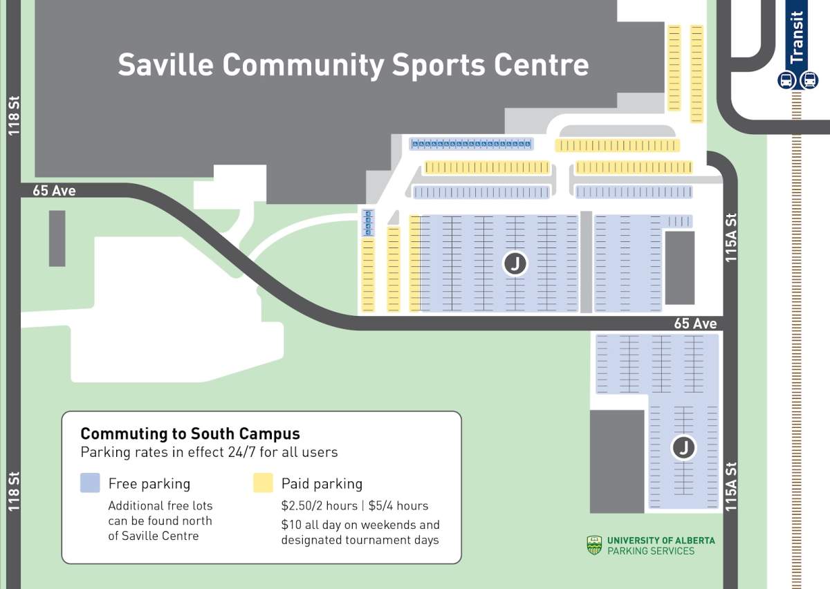 A map of the paid stalls and free stalls at the University of Alberta’s
