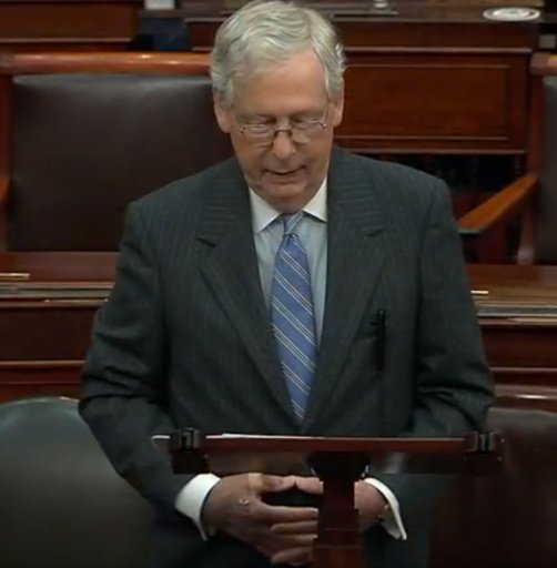 Sen. Mitch McConnell is shown during a Senate session in Washington, D.C., on Oct. 22, 2020.