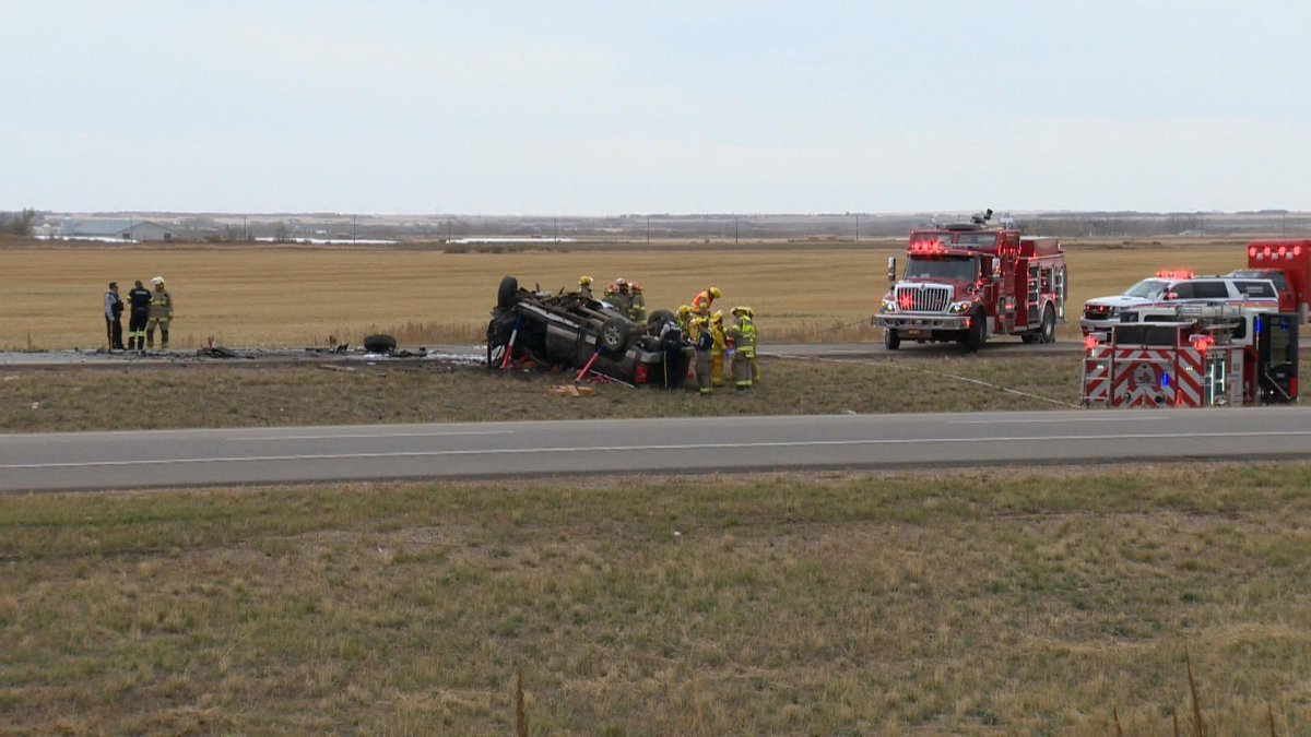 Emergency services were called to the multiple-vehicle collision that blocked northbound traffic on Highway 11 south of Osler, Sask., on Thursday.