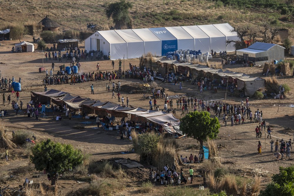 A general view of Um Rakuba refugee camp in Qadarif, eastern Sudan, Monday, Nov. 23, 2020. Tens of thousands of people have fled a conflict in Ethiopia for Sudan, sometimes so quickly they had to leave family behind. There is not enough to feed them in the remote area of southern Sudan that they rushed to.