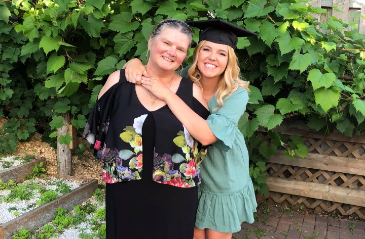 Shelley Biscoe, 53, stands with her daughter Sarah Waltman, 23. Both are registered nurses who work at the Orillia Soldiers' Memorial Hospital.