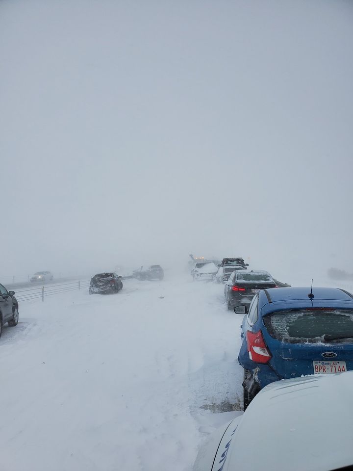 A post shared on TNT Towing Lethbridge’s Facebook page on Nov. 8: “Highway 3 by Coalhurst, AB is only closed because so many vehicles are blocking the way. We are currently trying to open up one-lane, Sheriffs are blocking the road at the moment.”