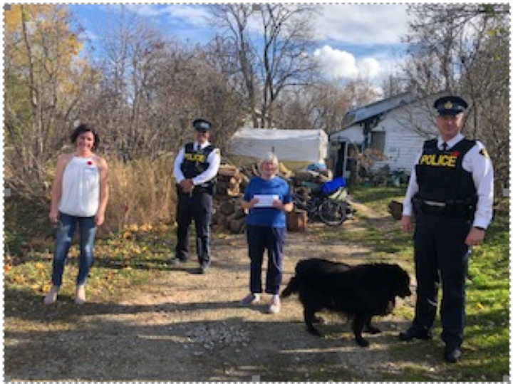 Huronia West OPP recently collected $174 for a Wasaga Beach, Ont., resident who recently had her pick-up truck stolen.