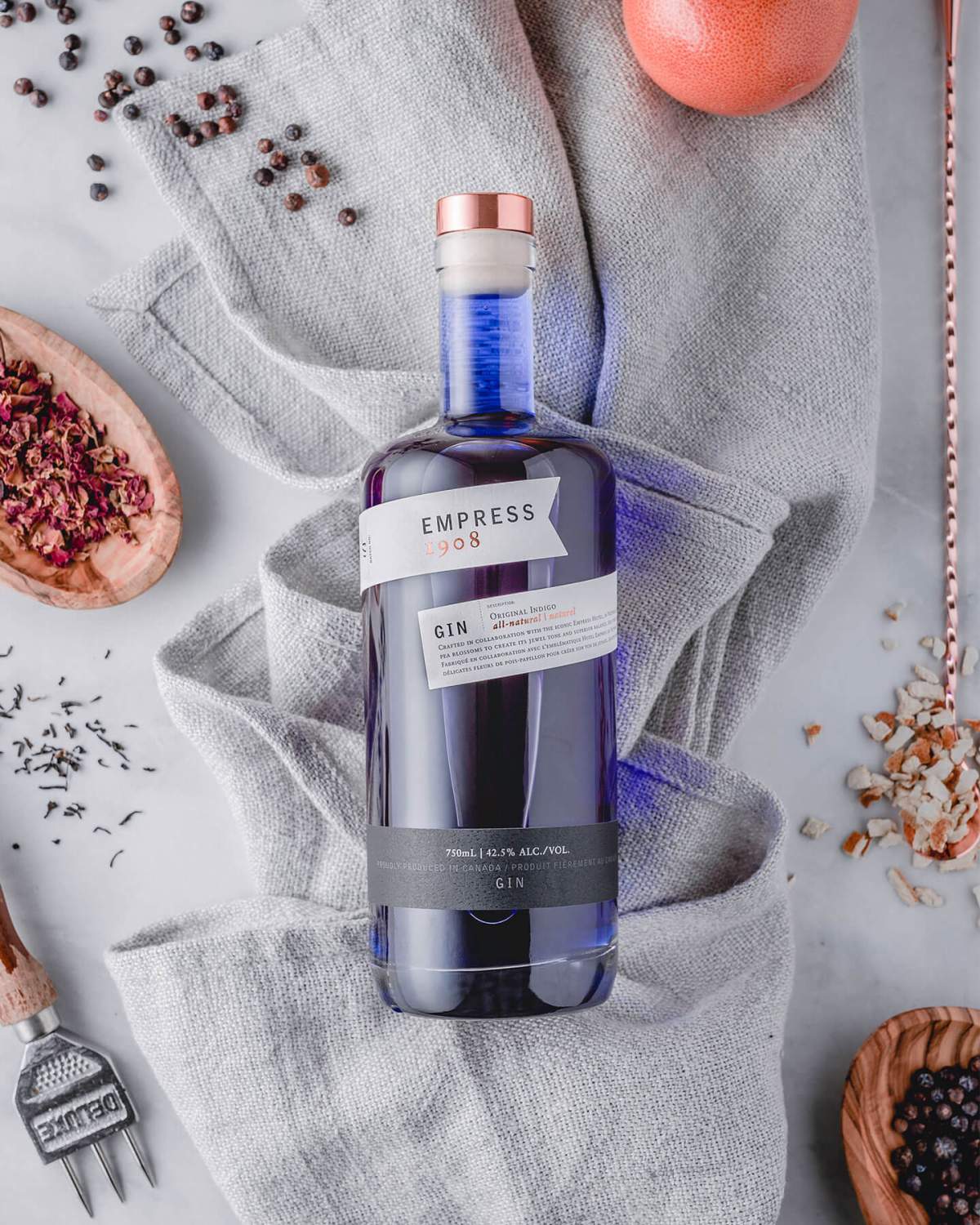 Empress Gin, starting at $50, available at various retailers Chicken Bones Liqueur, $35, available at Moonshine Creek Distillery Forty Creek Nanaimo Bar Cream, $30, available at a variety of retailers  Moët & Chandon Ice Impérial, starting at $85, available at a variety of retailers