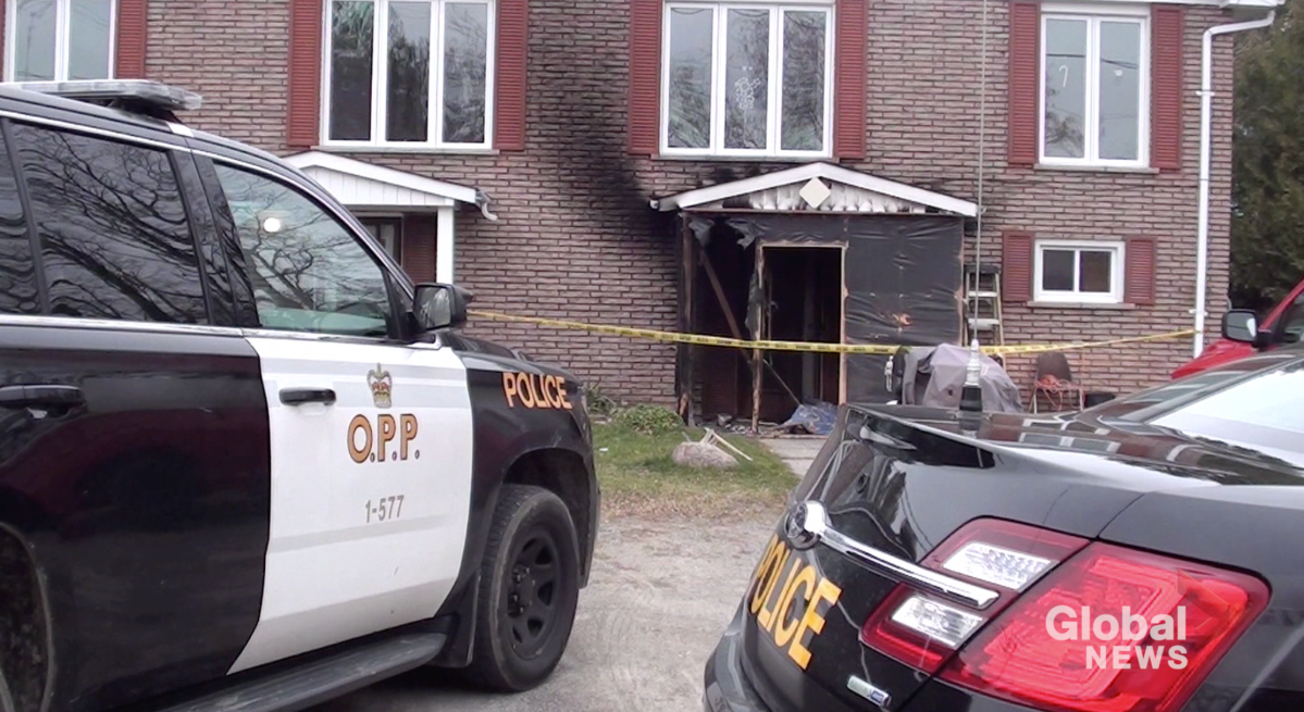 A man's body was found following a fire at an apartment complex in Bewdley, Ont., on Sunday morning.