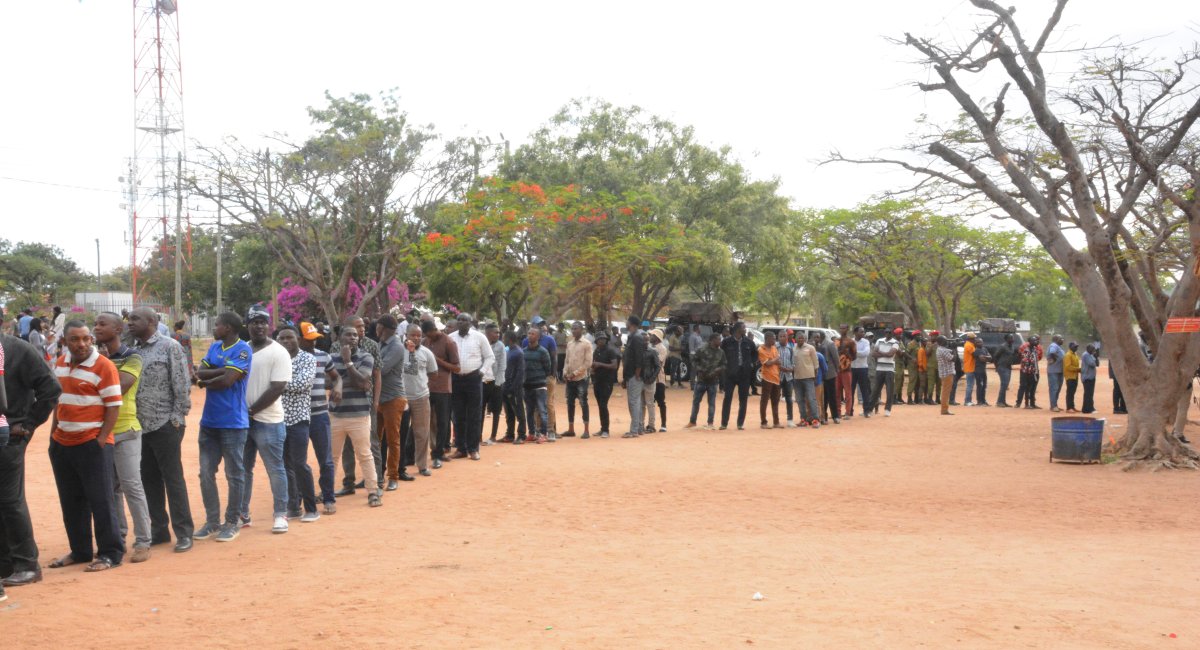 Residents lineup to cast their vote Oct. 28, 2020, in Dodoma, Tanzania, for a presidential election that the opposition warns is already deeply compromised by manipulation and deadly violence.
