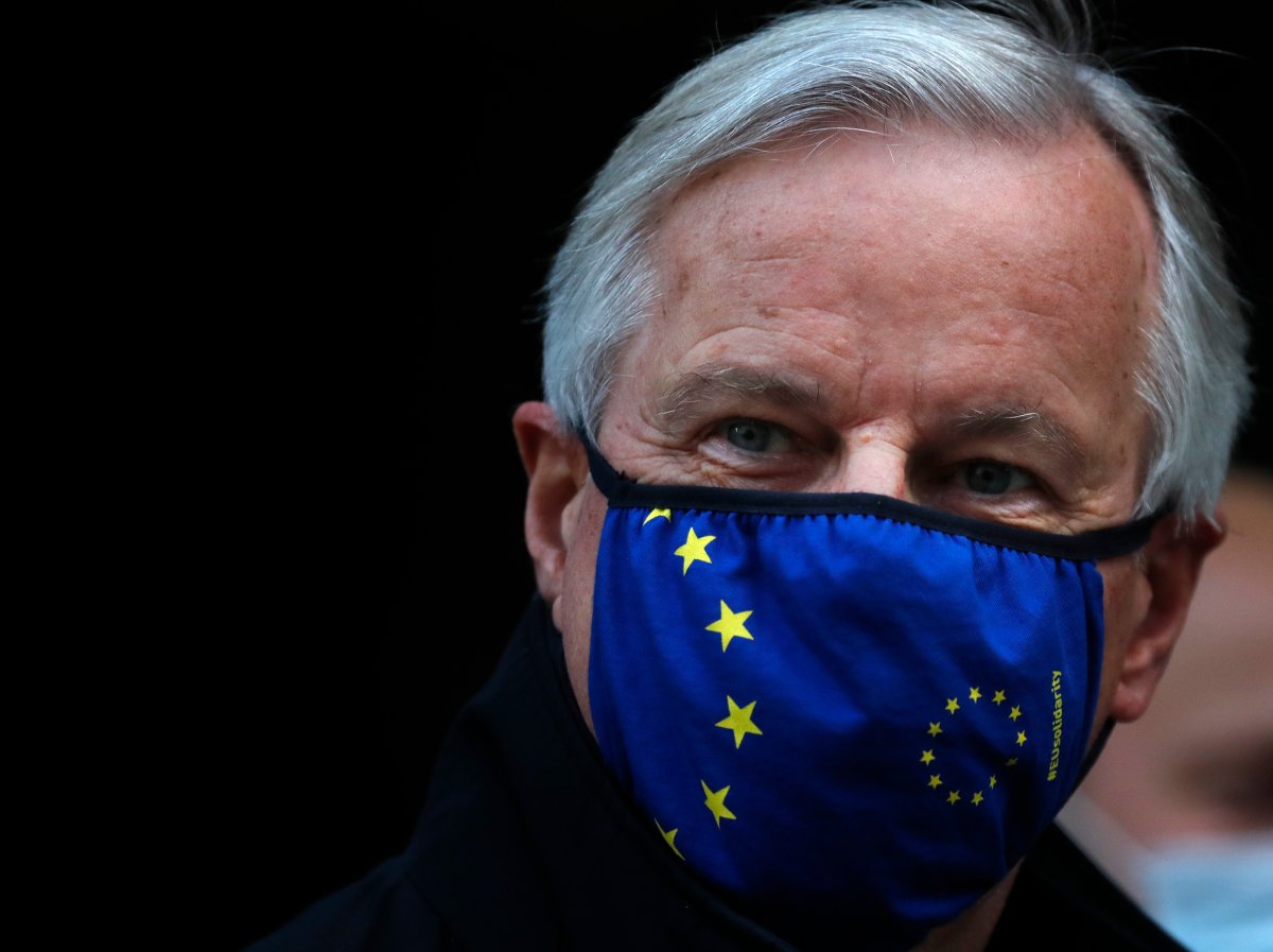 European Commission's Head of Task Force for Relations with the United Kingdom Michel Barnier leaves the Conference Centre in London, Thursday, Nov. 12, 2020.