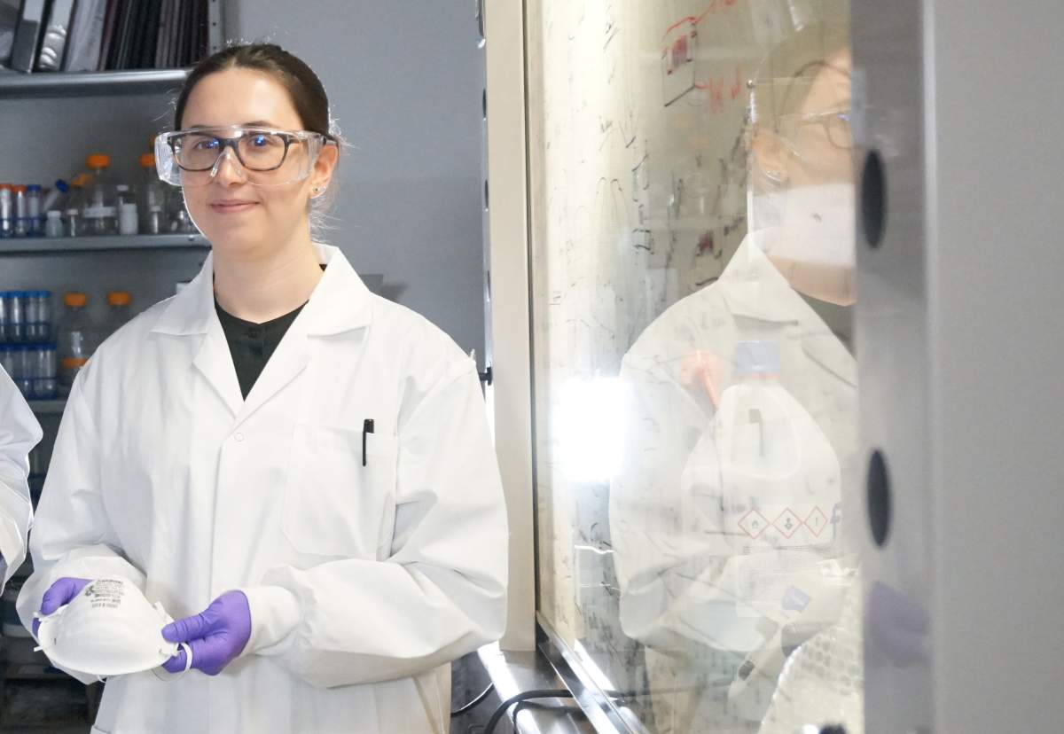 Ilaria Rubino is shown in this undated handout image at University of Alberta. Alberta researcher Rubino has developed technology allowing mostly salt to kill pathogens in COVID-19 droplets as they land on a mask. 