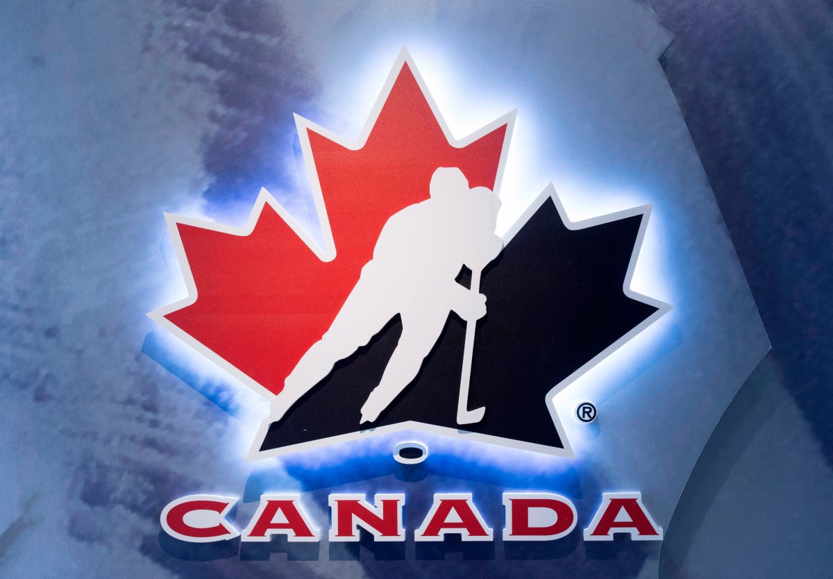 Hockey Canada logo at an event in Toronto on November 1, 2017. 